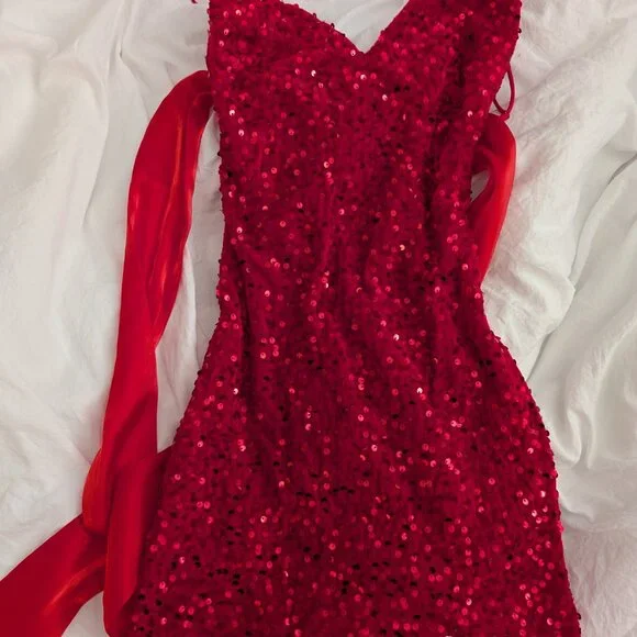 Velvet Sequin Bodycon Dress - Picture 3 of 3